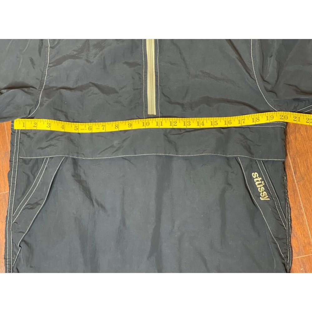 Stussy Lightweight Black / Tan Hooded Anorak Jacket Windbreaker Mens Size Small - Picture 4 of 9